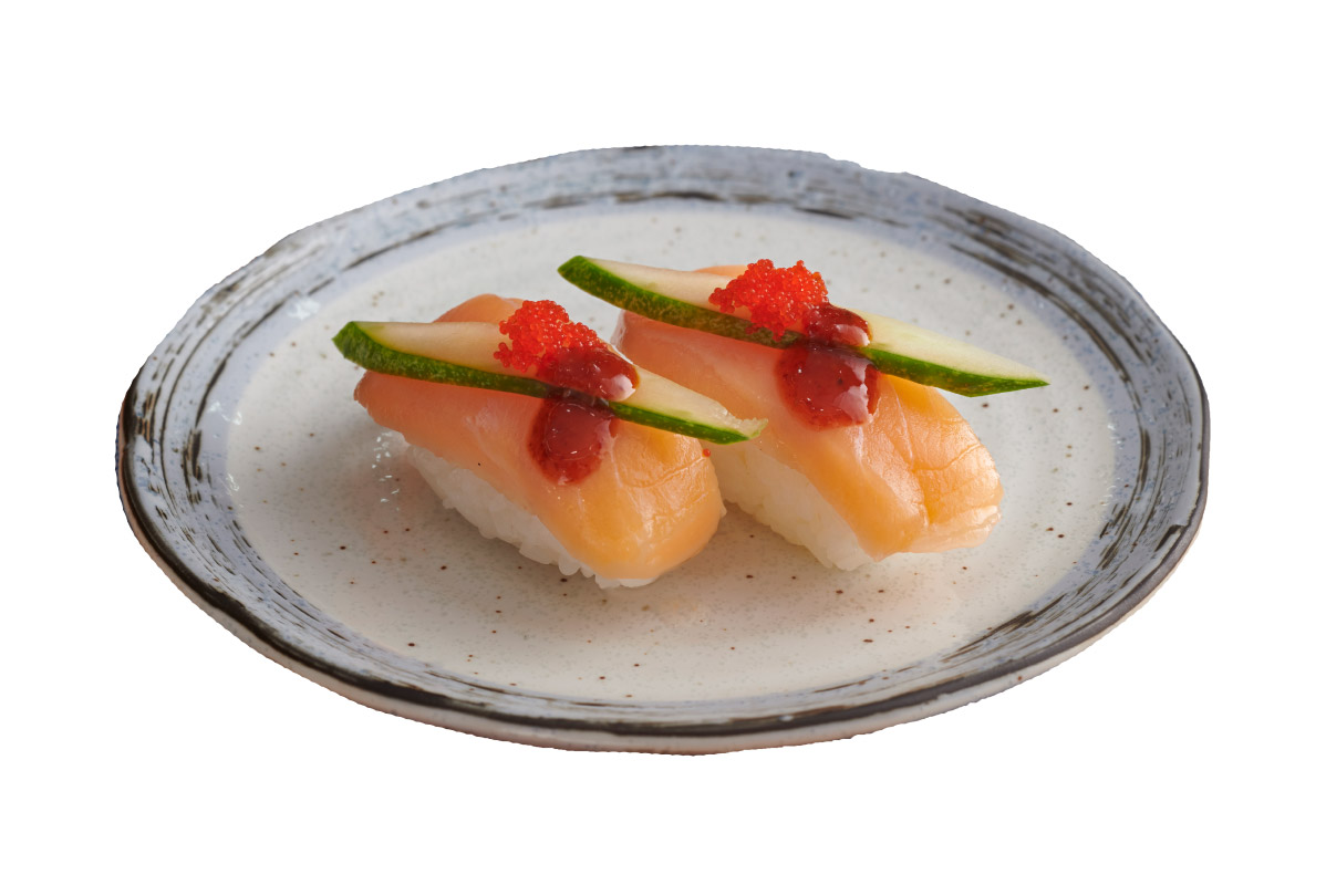 Spicy Salmon Carpaccio Nigiri